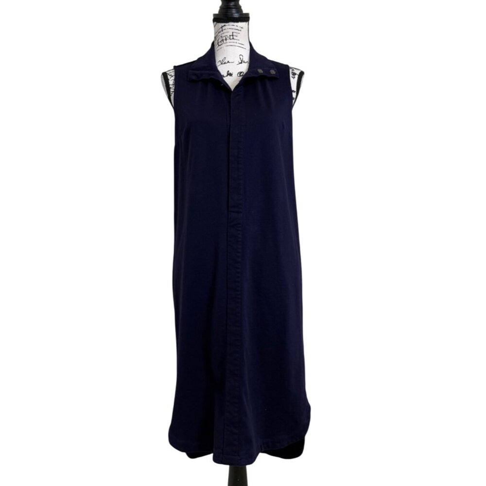 AG Adriano Goldschmied Women's Sleeveless Shirt Dress Size M Cotton Navy Blue